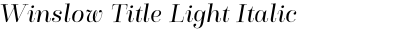 Winslow Title Light Italic